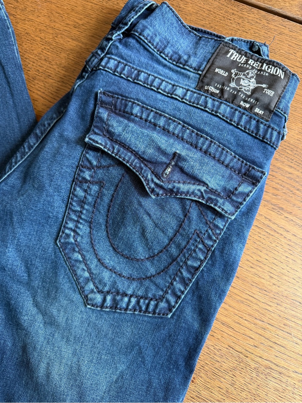 True Religion Men’s Blue Skinny Jeans with Signature Pocket NWOT